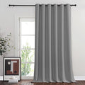 NICETOWN Room Darkning Bedroom Curtain 120" L Extra Long, Stainless Steel Grommet Blackout Privacy Protect Room Darkening Drape Public Divider for Patio & Pool, Silver Grey, 84" W, 1 Panel