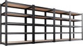 AOAORRG Set of 4 Garage Shelving Heavy Duty Storage Shelves, Metal Adjustable Shelving Unit, Utility Garage Organizer Shelf for Basement, Pantry, Kitchen, Warehouse, 45.6" Wx17.7 Dx71.2 H, Black
