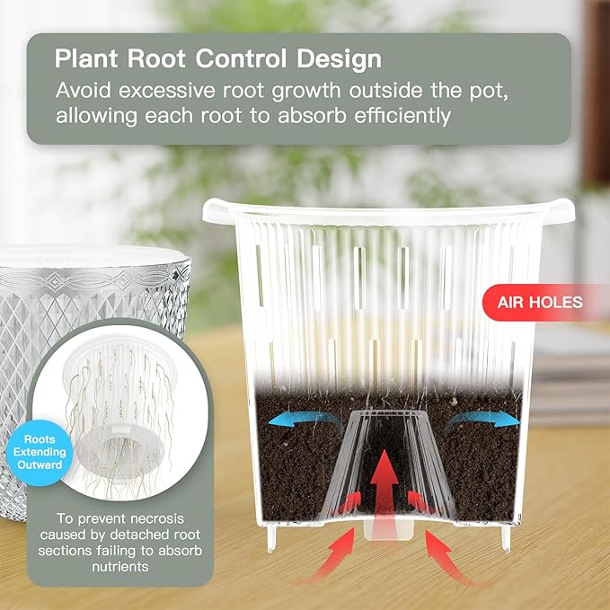QCQHDU Self Watering Hanging Pots, 2 Pack 5.7 Inch Hanging Planters for Plants Indoor, Outdoor Flower Pots with Drainage Holes and 3 Hooks Chains for Garden Home (Clear)