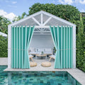 Waterproof Outdoor Curtain W105 x L84 - Grommet Top Sunlight Blocking Window Treatment Drapes Blackout Curtains for Home Bedroom Living Room Outdoor Patio Porch Gazebo (Teal Blue, 2 Panels)