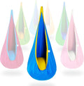 OUTREE Kids Pod Swing Seat, Cotton Child Hammock Swing Chair, Sensory Swing for Indoor and Outdoor Use,Blue and Yellow