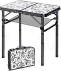 Outdoor Side Table, Portable 3 Adjustable Height Small Outdoor Folding Table, Aluminum Foldable Patio Side Tables for Outside Indoor, Plant Stand Coffee End Table for Pool, Porch,Garden, Balcony