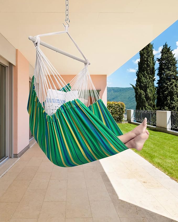 ADVOKAIR Hammock Chair Large 70.9"x47.2", 32% Bigger XXL Hanging Swing Chair with 500lbs Capacity, Heavy Duty Steel Spreader Bar, Extra Roomy Comfort for Adult Indoor Outdoor Bedroom Patio
