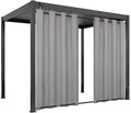 Easy-Going Linen Look Outdoor Curtains Waterproof Windproof Porch Curtains, Soft Thicken Outdoor Privacy Curtains for Patio, Gazebo, Grommet Top and Tab Bottom Drape, 1 Panel, 54x96 inch, Grey