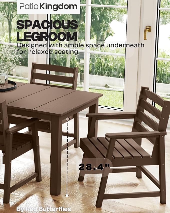 Brown 9-Piece Outdoor Dining Set with Beige 11FT Cantilever Umbrella, 75.2'' HDPE Table & Chairs for 8, Weather-Resistant Furniture with Umbrella Hole for Patio, Lawn, Poolside