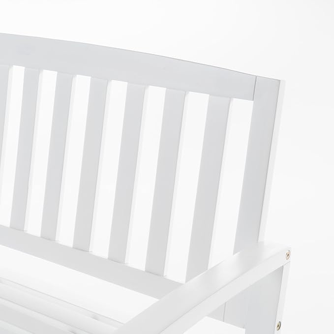 Christopher Knight Home Loja Outdoor Acacia Wood Bench, Pu White