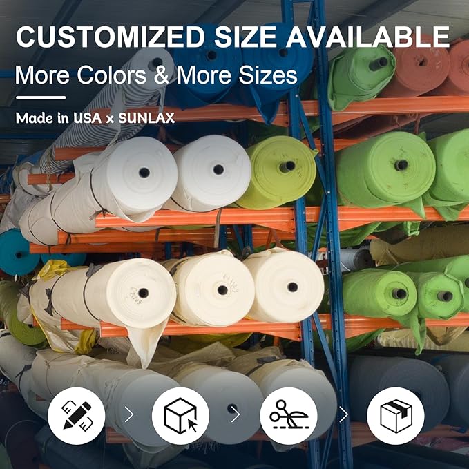 SUNLAX Sun Shade Sail 12' x 21' Butter Cream Rectangle Canopy Sail Shade Cover UV Block Permeable Sunshade Outdoor for Patio Backyard Deck Pergola (We Make Custom Size)