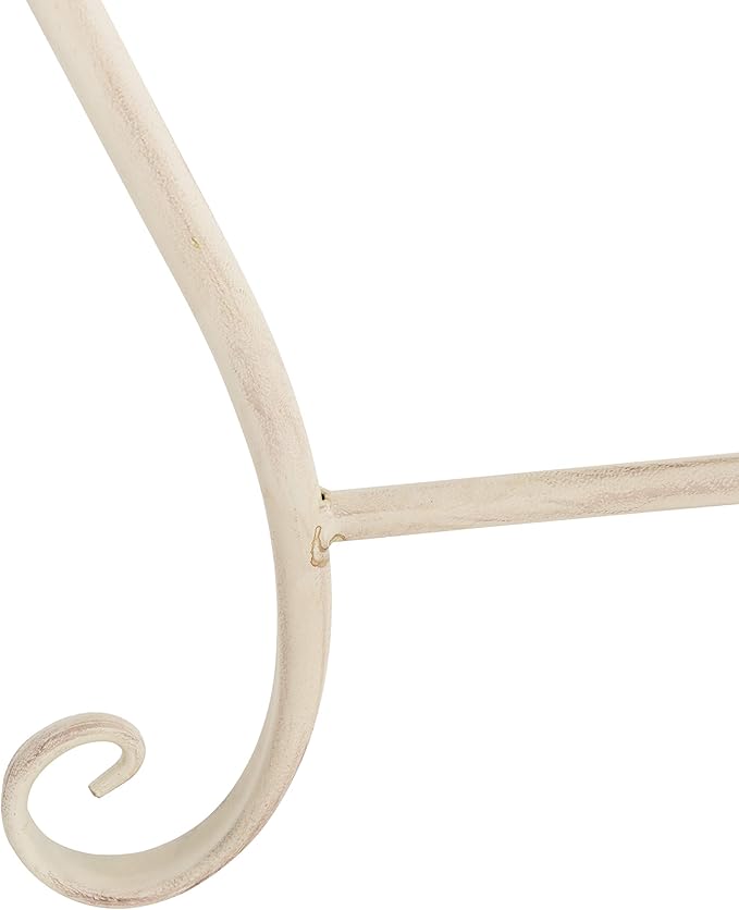 SAFAVIEH Outdoor Furniture Collection – Abia Antique White Distressed Wrought Iron 50-Inch Curved Tree Bench, Garden & Patio Seating (PAT5018A)