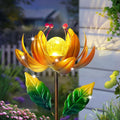 Solar Lights Wind Spinners for Yard and Garden - Metal Lotus Flower Windmills LED Crackle Glass Globe Outdoor Garden Decor Yard Art Lawn Ornament