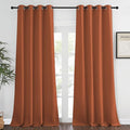 NICETOWN Bedroom Curtain Room Darkening Drapery 102 inches Length - Home Fashion Thermal Insulated Grommet Room Darkening Curtain for Living Room (Burnt Orange, 1 Panel, 52 x 102 inches)