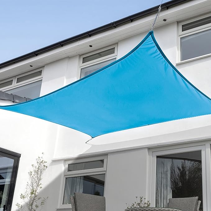 KANAGAWA 6'X22' Turquoise Mix Custom Size Sun Shade Sail Rectangle UV Block Canopy Cover for Patio Backyard Lawn Garden Outdoor (Customized Available)