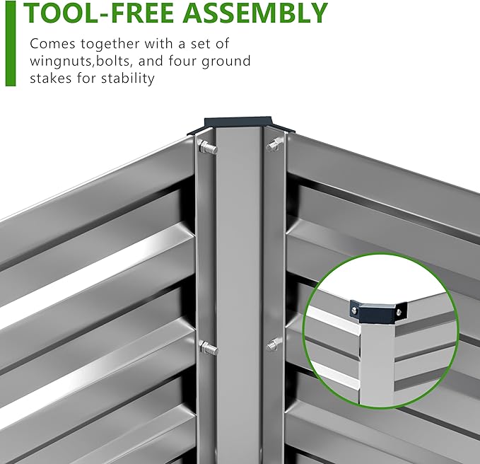 2PCS 12x3x1ft Galvanized Raised Garden Bed Kit, Galvanized Planter Raised Garden Boxes Outdoor, Large Metal Raised Garden Beds for Vegetables,Silver