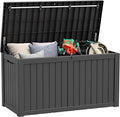 Outdoor Storage Box, Resin Deck Boxes Indoor and outdoor, Waterproof Storage Box Lockable Lid (Black,180 Gallon)