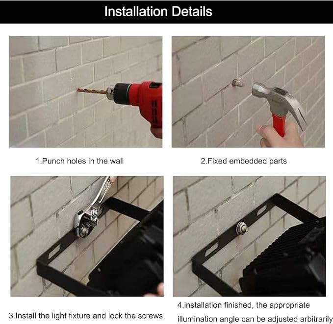 4Pack LED Flood Light Outdoor,50W LED Work Light 5500lm with 6FT US Plug,IP66 Waterproof Exterior Security Lights,6000K Daylight White Outside Floodlights Slim Design for Playground Yard