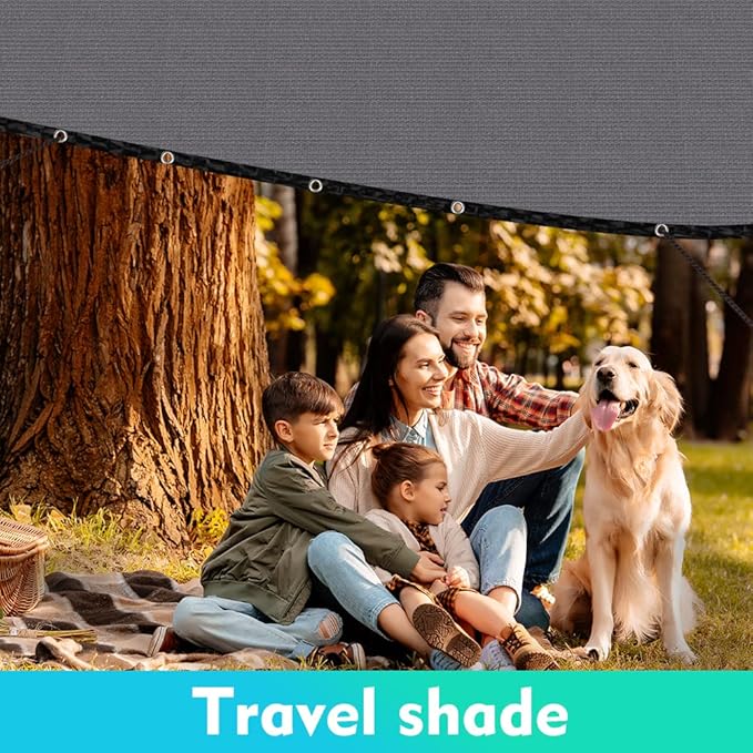 90% Shade Cloth Sun Shade Fabric for Patio Garden Pergola Shade Cover Canopy with Gromments (Grey, 8X10 FT)