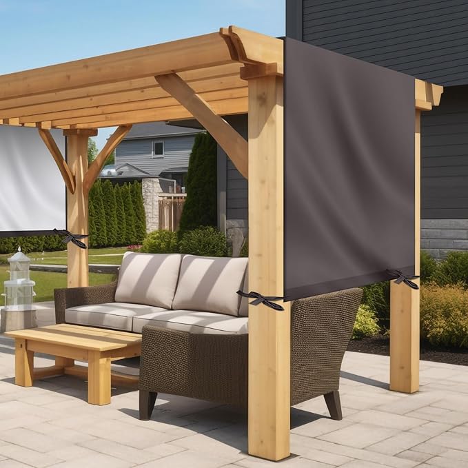 Universal Pergola Replacement Canopy Outdoor Canopy Shade Cover Waterproof Shade Top Cover for Outdoor Patio Porch Backyard(16 x 8 ft,Coffee)