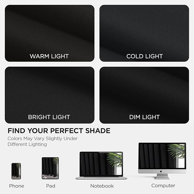 Joydeco Blackout Patio Sliding Door Curtains 96 Inches Long, Grommet Privacy Room Divider Curtains, Extra Wide Thermal Blackout Drapes for Bedroom Living Room (Black, 100Wx96L, 1 Panel)