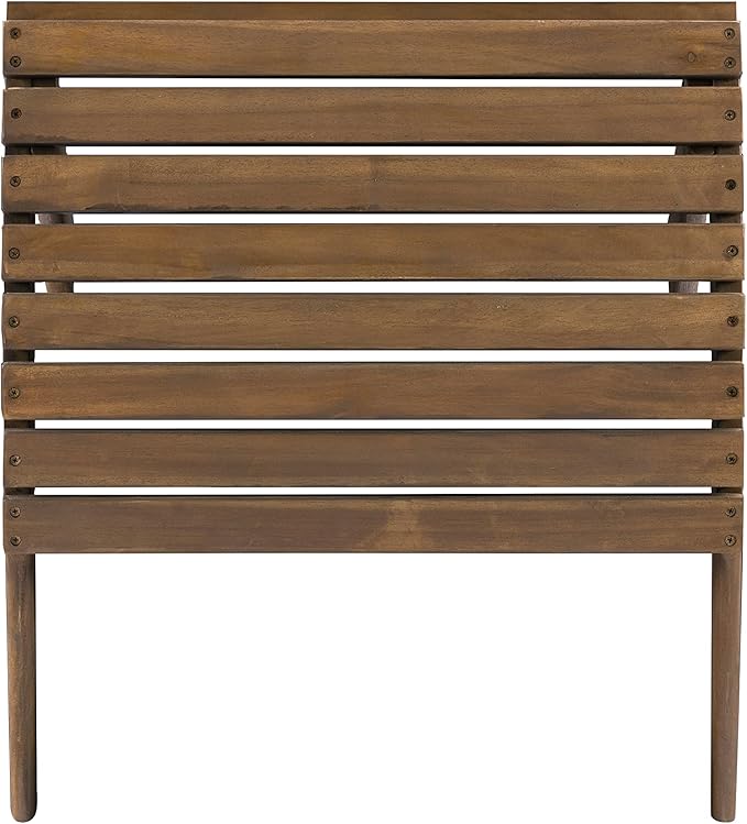 Linon Home Dcor Linon Adirondack Woodstock Ottoman, Teak Stain, Acorn, 21.6"W x 21.06"D x 13.7"H