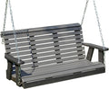 Poly Lumber Wood 4FT Porch Swing Amish Craftsmandship Made in USA HDPE with No wood fibers and 1000 lbs Limit. Stainless Steel Hardware.Signature Rollback design for Patio Outdoor Backyard Garden Park