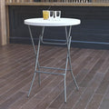 Flash Furniture Elon 2.6-Foot Round Granite White Plastic Bar Height Folding Tables, Set of 8
