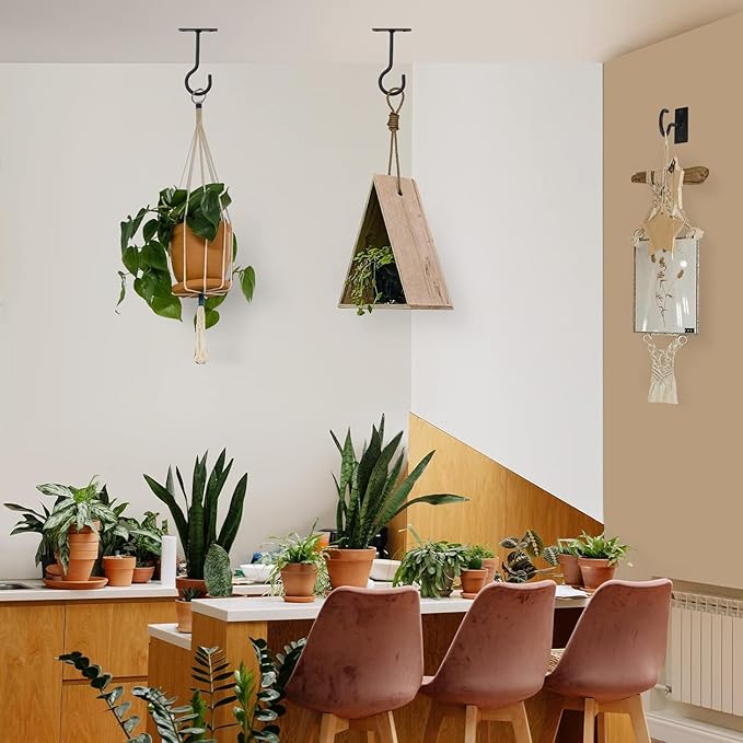 Ceiling Hooks for Hanging Plants 20Pcs Black