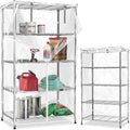 Waterproof Shelf Cover,Durable Dustproof Storage Wire Rack Covers,Outdoor Shelving Covers for Wire Shelves with Zipper 36''x18''x72'',Clear,Cover Only
