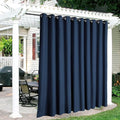 RYB HOME Extra Wide Outdoor Curtains for Patio Waterproof Heavy Duty Thermal Insulated in Summer Full Coverage Privacy for Porch, Cabana & Pool, W150 x L95, Navy Blue, 1 Panel