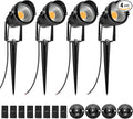 LightingWill 5W LED Landscape Lights, Warm White 3000K-3500K, Waterproof DC 12V COB LED Outdoor Wall Spotlight Low Voltage Garden Tree Spot Lighting for,Yard,Pathways,Fence (4 Pack)