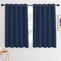 NICETOWN Blackout Kitchen Curtains 54 inches Long - Thermal Insulated Grommet Room Darkening Window Treatment Voice Reducing for Nursery/Cafe (Navy, 1 Panel, 66 x 54 Inch)