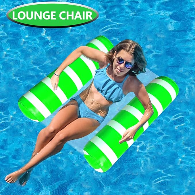 Inflatable Pool Floats Adult Size Water Hammock,Pool Rafts Lounge Chairs Floating,4-in-1 Multi-Purpose Pool Floaties Toys,Floats for Swimming Pool,for Adults Vacation Fun and Rest