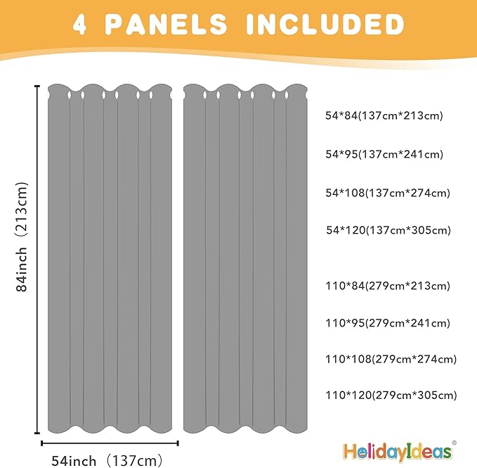 HolidayIdeas White Outdoor Curtains for Patio Waterproof, 4 Panels - 54 x 108 Inch - Privacy Protection & Light Filtering Curtains Grommet Outside Curtains for Porch, Gazebo, Pergola, Backyard