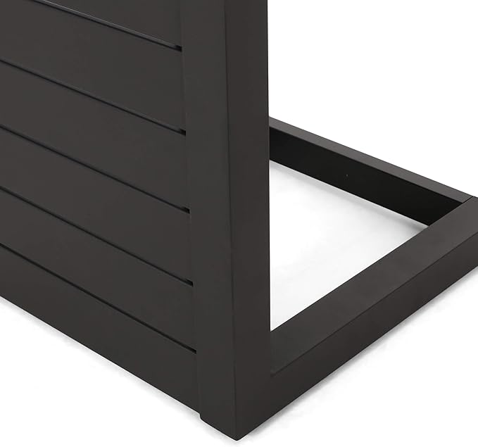 Christopher Knight Home Jesse Coral Outdoor Modern Aluminum C-Shaped End Table, Matte Black
