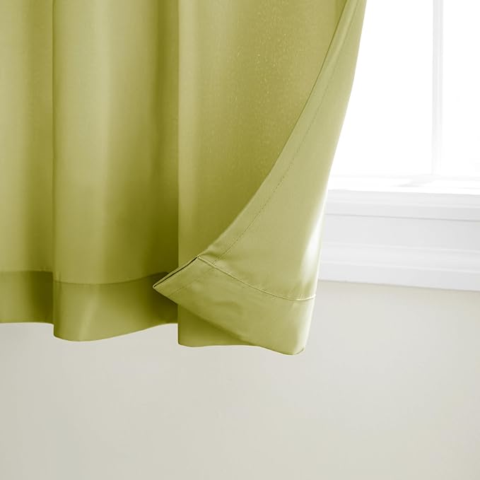 TOWN & COUNTRY BASICS Cabana Solid Heavyweight Indoor Outdoor Curtains, Light Filtering Opacity with Grommet Top, Water Repellent, 2-Pack Set, 54"x108", Kiwi Green