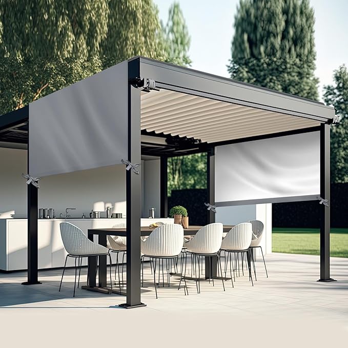 Universal Pergola Replacement Canopy Outdoor Canopy Shade Cover Waterproof Shade Top Cover for Outdoor Patio Porch Backyard(12 x 10 ft,Gray)
