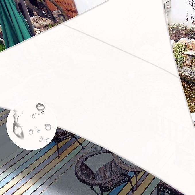 LOVE STORY Right Triangle 9'x18'x20.1' Waterproof Sun Shade Sail Canopy UV Block for Outdoor Patio Backyard Carport,White(We Make Custom Size)