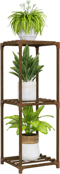 Bamworld Small Plant Stand Indoor 3 Tier Plant Shelf Outdoor Corner Plant Holder for Multiple Pots Single Plant Stand for Patio Balcony Garden