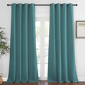 NICETOWN Blackout Window Curtain 90 inch Length - Room Darkening Thermal Insulated Grommet Large Window Treatment Light Blocking for Bedroom/Doorway (Sea Teal, 1 Panel, W52 x L90)