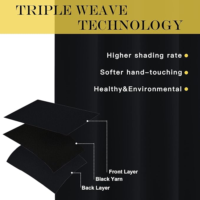NICETOWN Blackout Patio Curtain Extra Wide and Long W100 x L120, Grommet Top Solid Panels Room Darkening Blind Thermal Insulated for Living Room/Sliding Glass Door, 1 Panel, Black