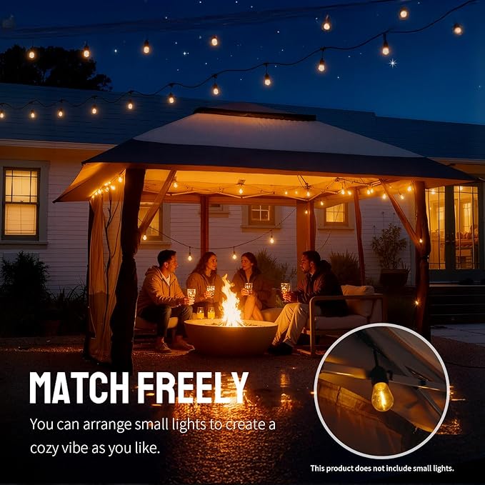 CROWN SHADES 13x13 Pop Up Gazebo, Canopy Tent, Gazebos on Clearance - Outdoor Gazebo for Backyard & Patio Furniture - Carpa Pop Up Tent with Wheeled STO-N-Go Cover Bag (Blue & Grey)
