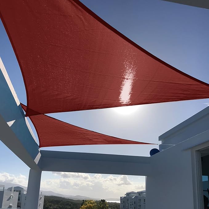 SUNNY GUARD Custom Size 11'x18'x21.1' Triangle Terra Red UV Block Sunshade for Backyard Yard Deck Patio Garden Outdoor Activities and Facility(Customized)