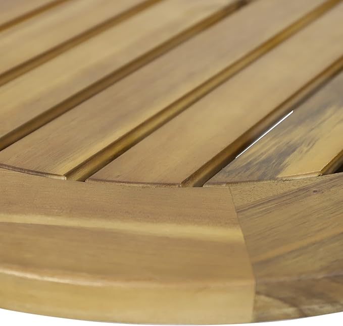 Solano Outdoor Circular Coffee Table - Acacia Wood - Teak