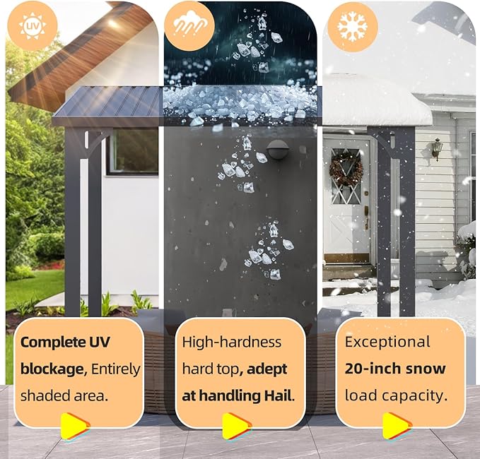 AECOJOY 10' x 10' Hardtop Gazebo Outdoor Pergola, Heavy Duty Lean to Metal Pergolas and Gazebos Clearance, Wall-Mounted Grill Gazebo Galvanized Steel Patio Roof Awnings for Patio, Decks