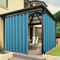 BONZER Outdoor Waterproof Curtains for Patio Wide Grommet Light Filtering Outside Curtains for Gazebo, Porch, Pergola, Pavilion, 1 Panel, 110W x 120L inch, Teal