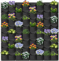 64 Pockets Hanging Planter Bags, Hanging Vertical Wall Mounted Plant Planting Grow Bags, Herb Garden Planter Outdoor Indoor Growing Bag, Gardening Vertical Greening Flower Container(1m×1m, Black)