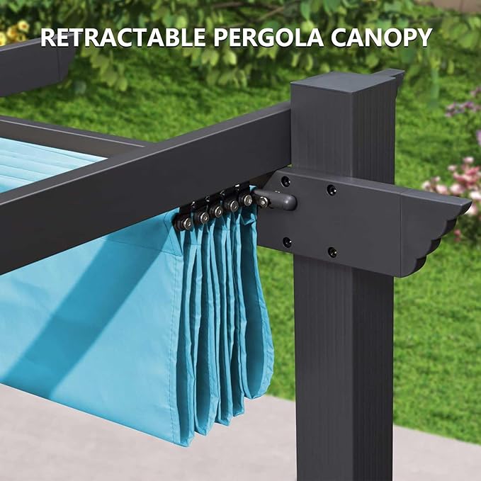Pergola Shade Cover Replacement Canopy Top Compatible with 10 X 13 ft 6-Bar Pergola Frames - Turquoise Blue (Canopy Size 116" W x 135" L, Canopy Top Only)