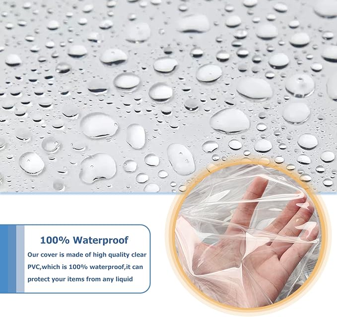 Waterproof Shelf Cover,Durable Dustproof Storage Wire Rack Covers,Outdoor Shelving Covers for Wire Shelves with Zipper 60''x24''x72'',Clear