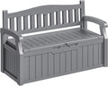 Homall 75 Gallon Outdoor Storage Benches Lockable Deck Box with Waterproof and UV Resistant, Waterproof Storage Box for Patio Furniture, Tools, Cushions (Grey)