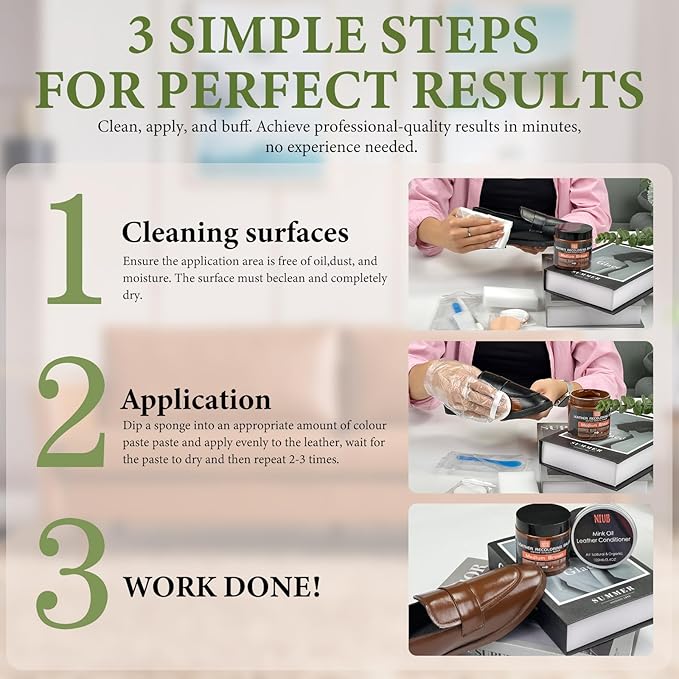 Leather Recoloring Balm Leather Color Restorer Scratch Repair Leather Paint for Furniture Couches Car Seats Shoes Bags Leather Dye and Scratched Leather with Leather Conditioner - Dark Brown