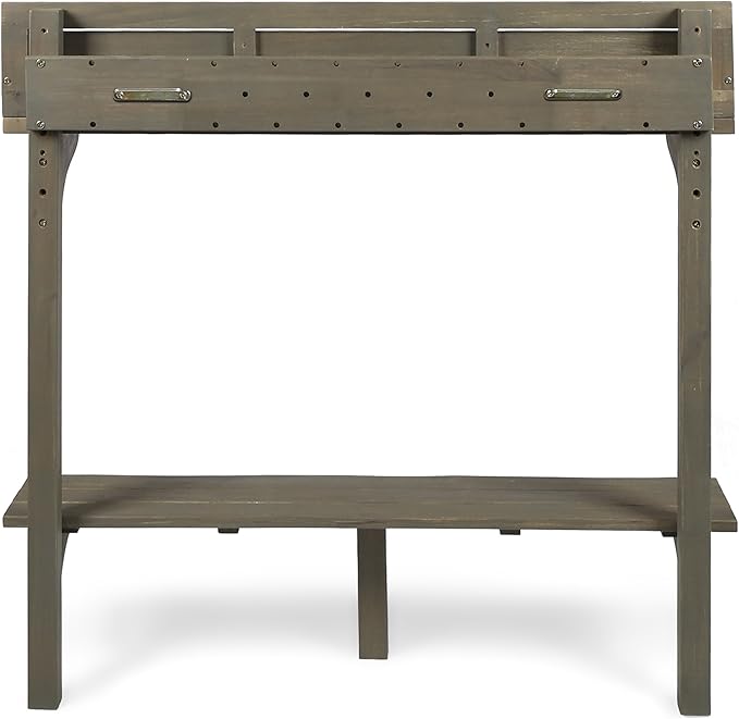 Christopher Knight Home Caribbean Outdoor Acacia Wood Balcony Bar Table, Grey Finish