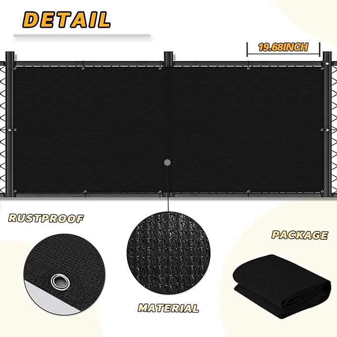 LOVE STORY 3'x115'' Black Balcony Privacy Screen Fence, UV Protection Weather-Resistant 3 FT Height Shield for Deck, Patio, Backyard, Outdoor Pool, Porch, Railing